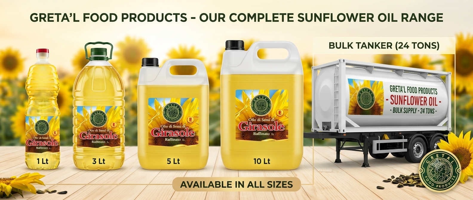 Sunflower oil refining and bottling facility for bulk B2B supply